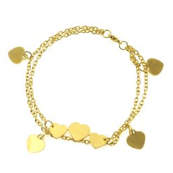 8368IST Heart Layered Gold Bracelet
