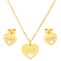 8712IST "Love" Mother of Pearl Gold Set
