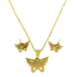 8984IST "Butterfly" Gold Necklace Set