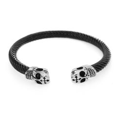 9275IST Black Oxidized Skull Bangle