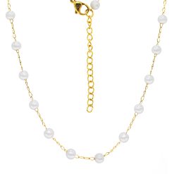 9756IST Luminous Station Pearl Gold Necklace