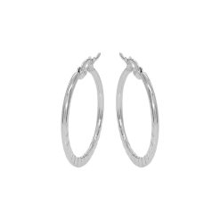 9946IST Flat Steel Hoop Earrings