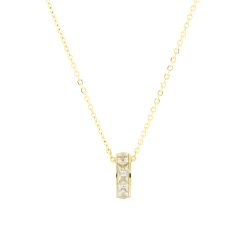 8616IST Stone on Spiral Gold Necklace