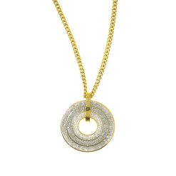 8622IST Pave Disc Gold Necklace
