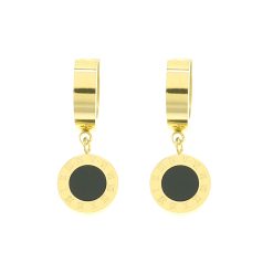 8650IST Roman Numerals Gold Clip Earrings