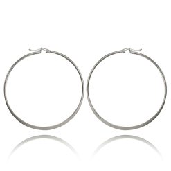 11129IST FLAT LOOP STEEL EARRINGS 50MM