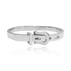 11576IST RHODIUM PLATED STEEL BELT BANGLE