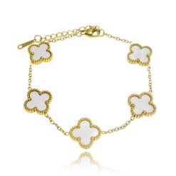 12002IST Gold 4 Leaf Clovers Bracelet