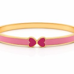 Lovelink Jewelry Enamel Red Heart Bangle Bracelet