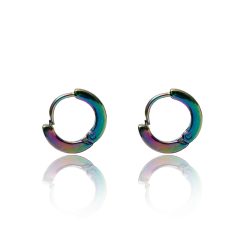 12558IST Multi-Colored Small Blocky Hoops